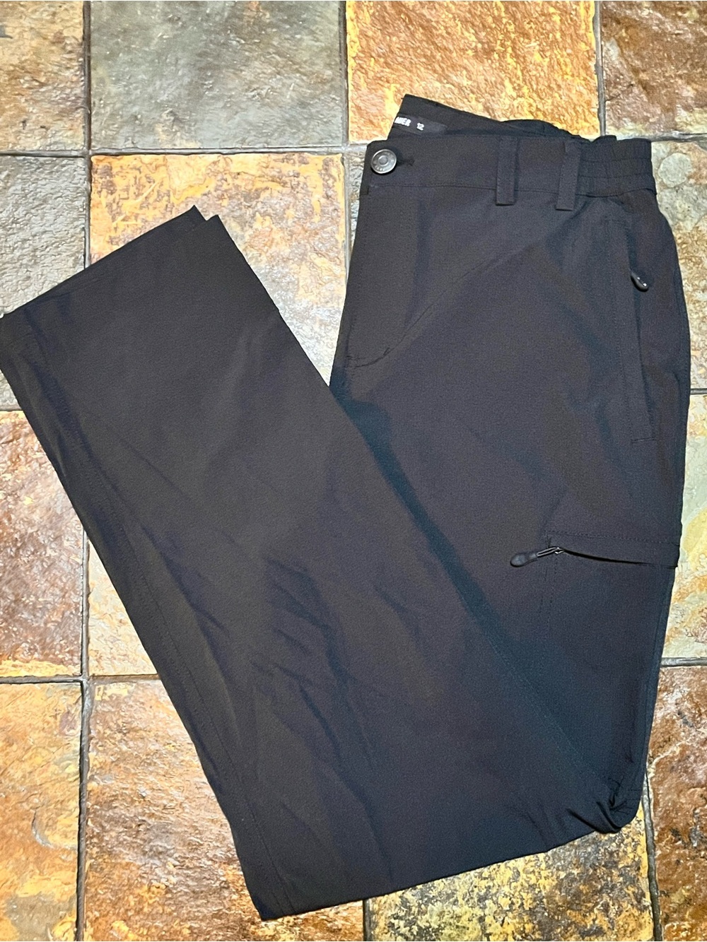 Women’s Mier Black Hiking Pants with Zippered Thigh Pocket-Size 12